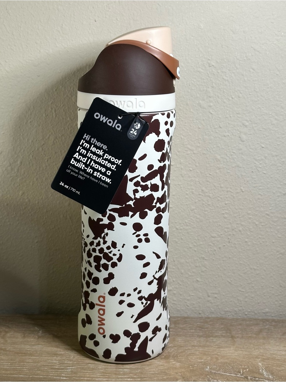 NEW Owala "Cowgirl Core" 24 oz Free Sip *Special Edition* Western Cow Brown